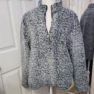 Time and Tru Blue and White Sherpa Jacket Size 12-14